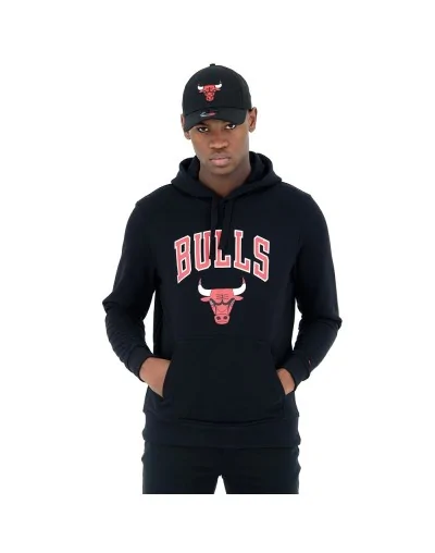 Sudadera estilo Pulóver Chicago Bulls Team Logo, Negro