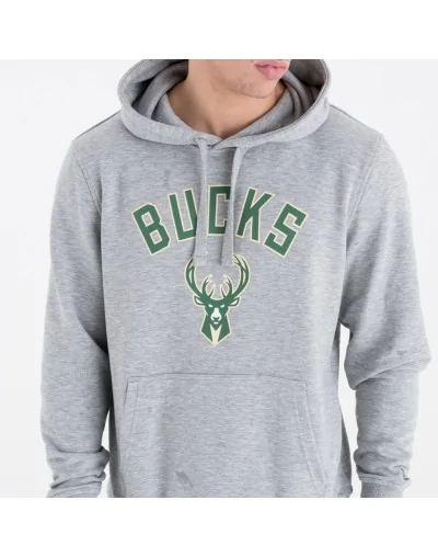 Sudadera estilo Pulóver Milwaukee Bucks Team Logo, Gris