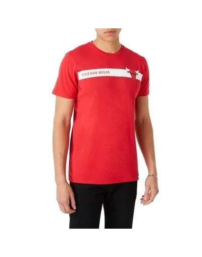 Camiseta Chicago Bulls Team Logo Stripe, rojo