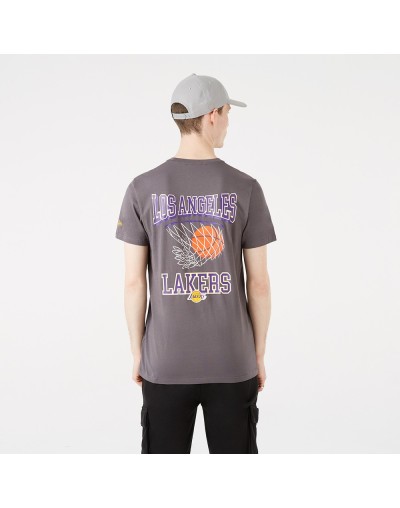 Camiseta L.A Lakers NBA Throwback Gráfico, Gris