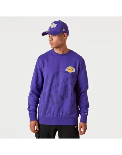 Sudadera New Era LA Lakers Washed Graphic Purple Sweatshirt