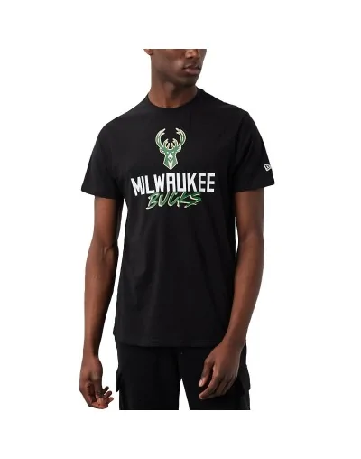 Camiseta New Era NBA Script Milwaukee Bucks