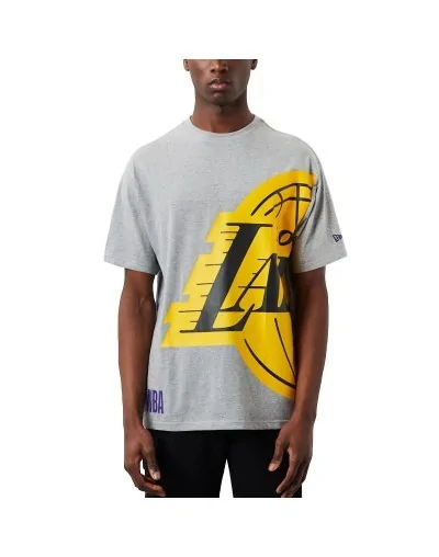 Camiseta New Era Half Logo Oversize Los Angeles Lakers
