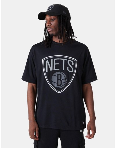 Camiseta New Era NBA Outline Mesh Oversized Brooklyn Nets Negro