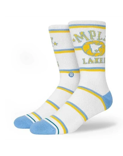 Calcetín NBA Stance Classics Los Angeles Lakers blanco