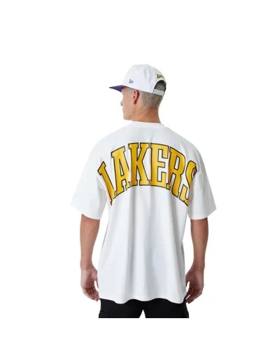 Camiseta New Era LA Lakers NBA Infill Logo Oversized Blanco