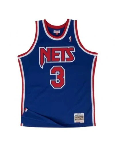 Camiseta Swingman Mitchell and Ness New Jersey Nets 3 Drazen Petrovic Azul