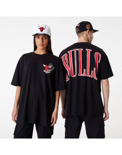 Camiseta New Era Chicago Bulls NBA Arch Wordmark Oversized Negro
